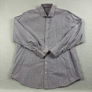 Twillory Shirt Men 17 34/35 Multicolor Cotton Check Formal Dress Traditional Fit